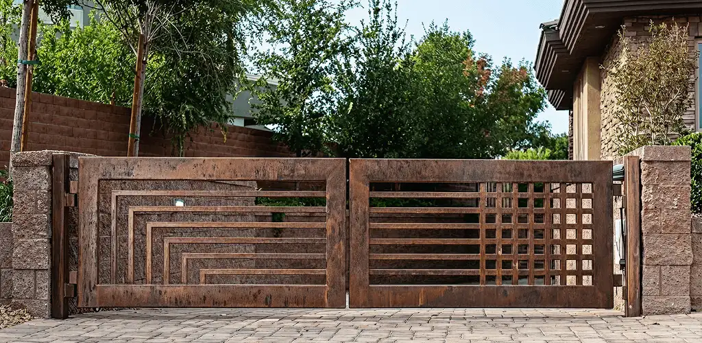 Custom driveway gate installation for a home entrance in Kansas City, MO
