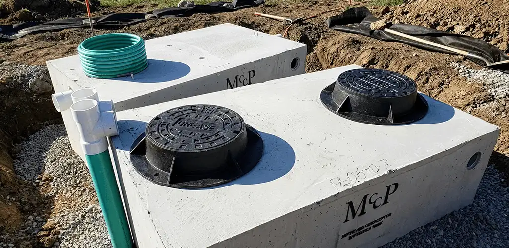 Grease trap installation unit set in place for drainage protection in Kansas City, MO