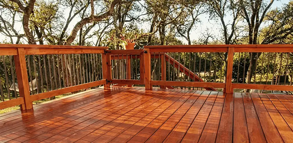 Deck sealing results with a freshly sealed wood deck in Kansas City, MO